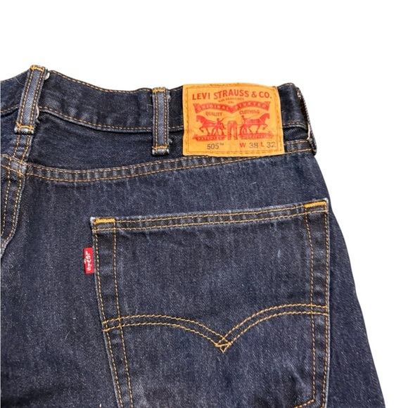 Men’s LEVI’S 505 Jeans 38 x 32 Dark Blue NWOT - Picture 5 of 10